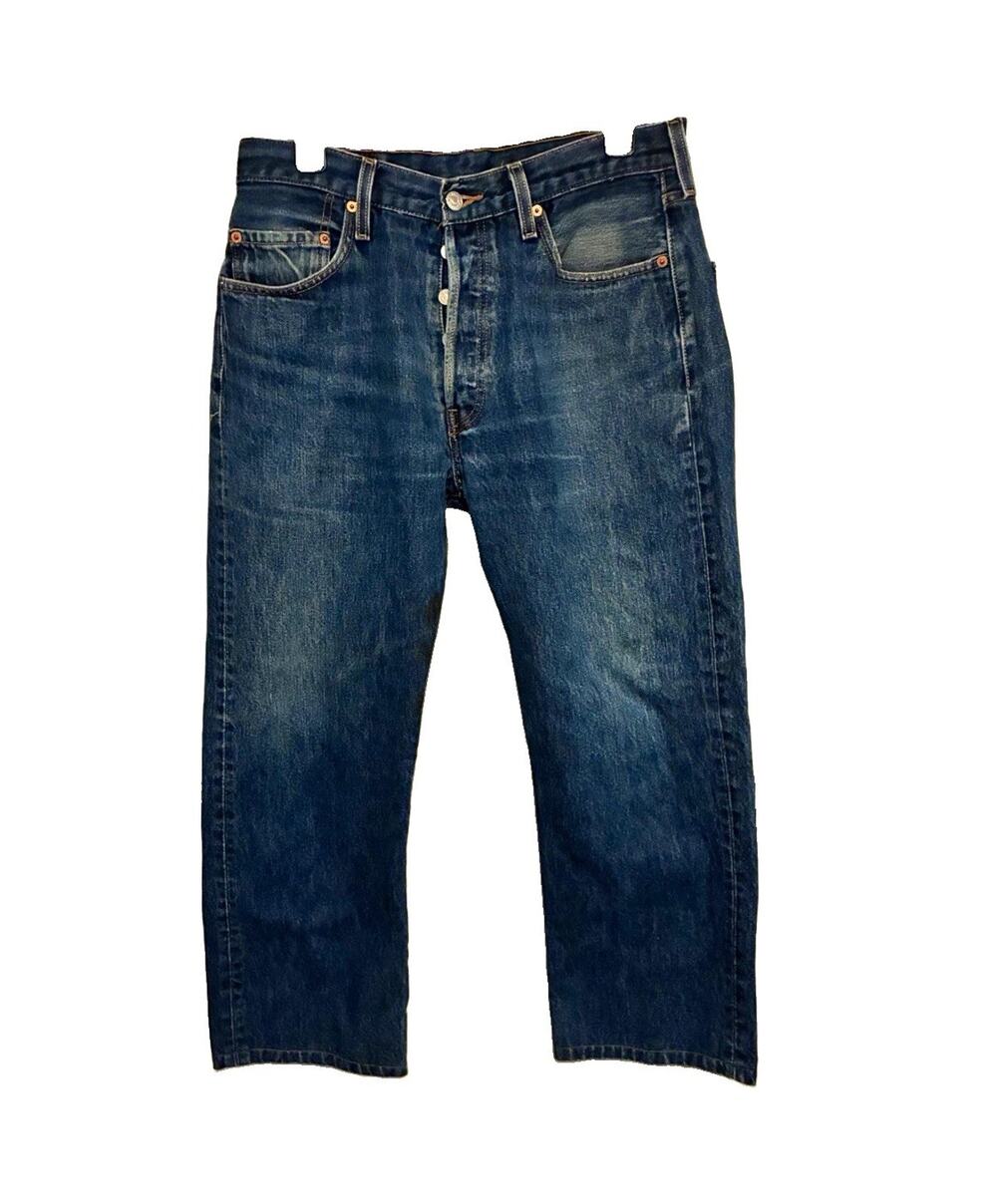 Vtg Levi's 501 Regular Fit Denim Jeans Men Size 34x30 Washed Indigo Y2K 0904